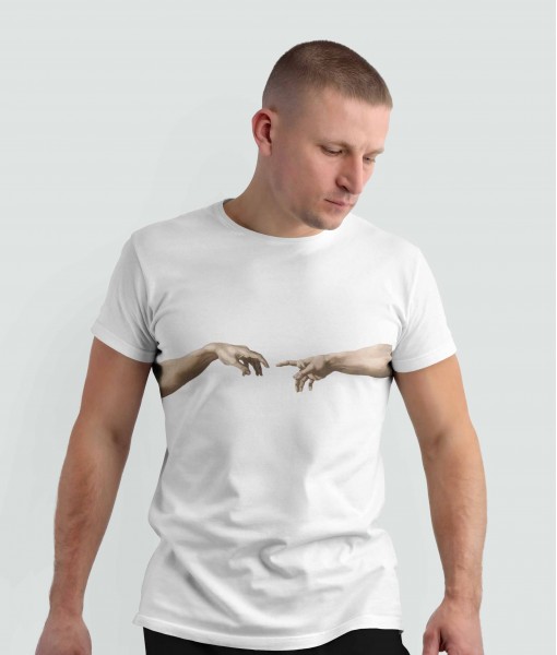 Мъжка тениска с щампа Арт The Creation Of Adam